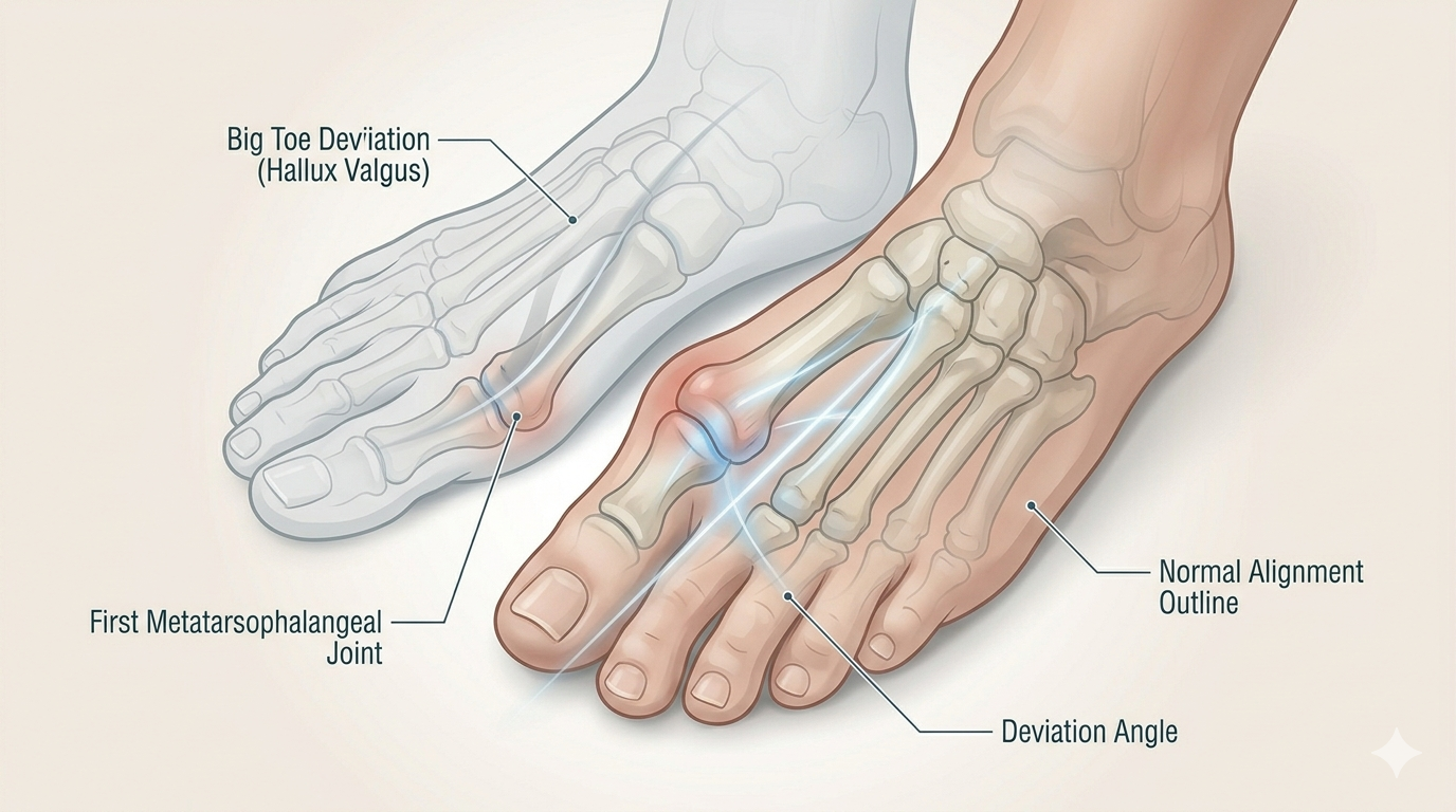 Кісточка на нозі (hallux valgus)